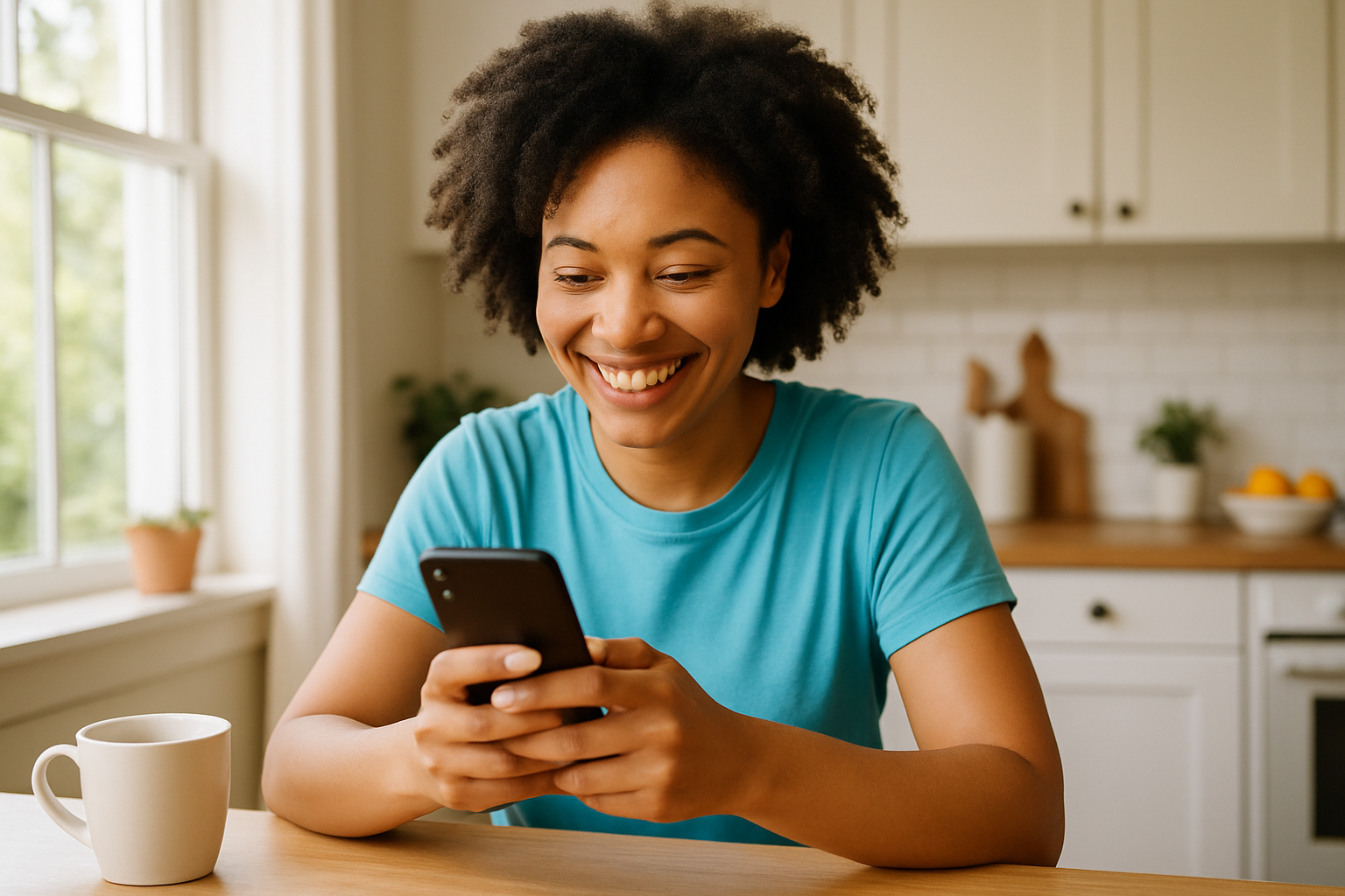 Person smiling while messaging on a smartphone — start dating in Oxfordshire